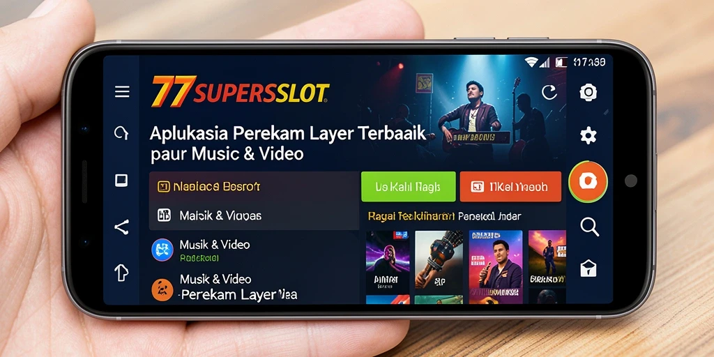 Tampilan antarmuka aplikasi perekam layar 77SUPERSLOT yang menarik dan fungsional.