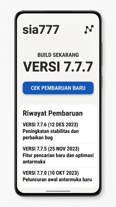 Tampilan riwayat versi sia777